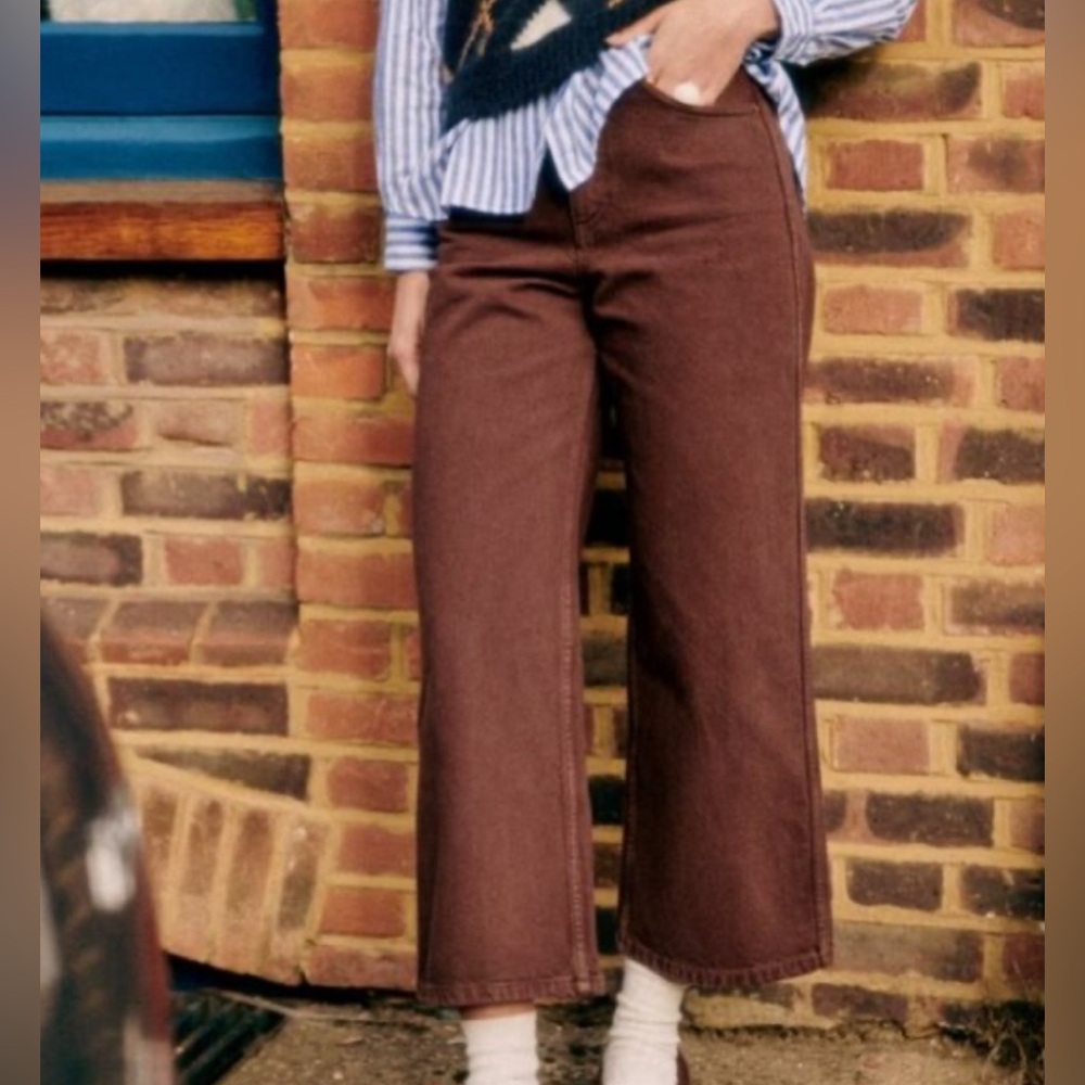 Sézane Le Crop Jeans size 40 (US 8) in brown
